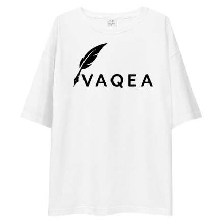Unisex Oversized T-Shirt with Vaqea Logo Drop Shoulder